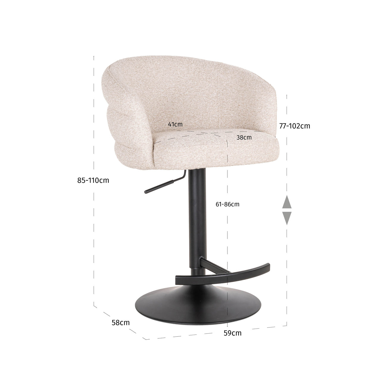 Richmond Interiors Barhocker Nikki biscotti swivel fire retardant Barhocker Richmond Interiors