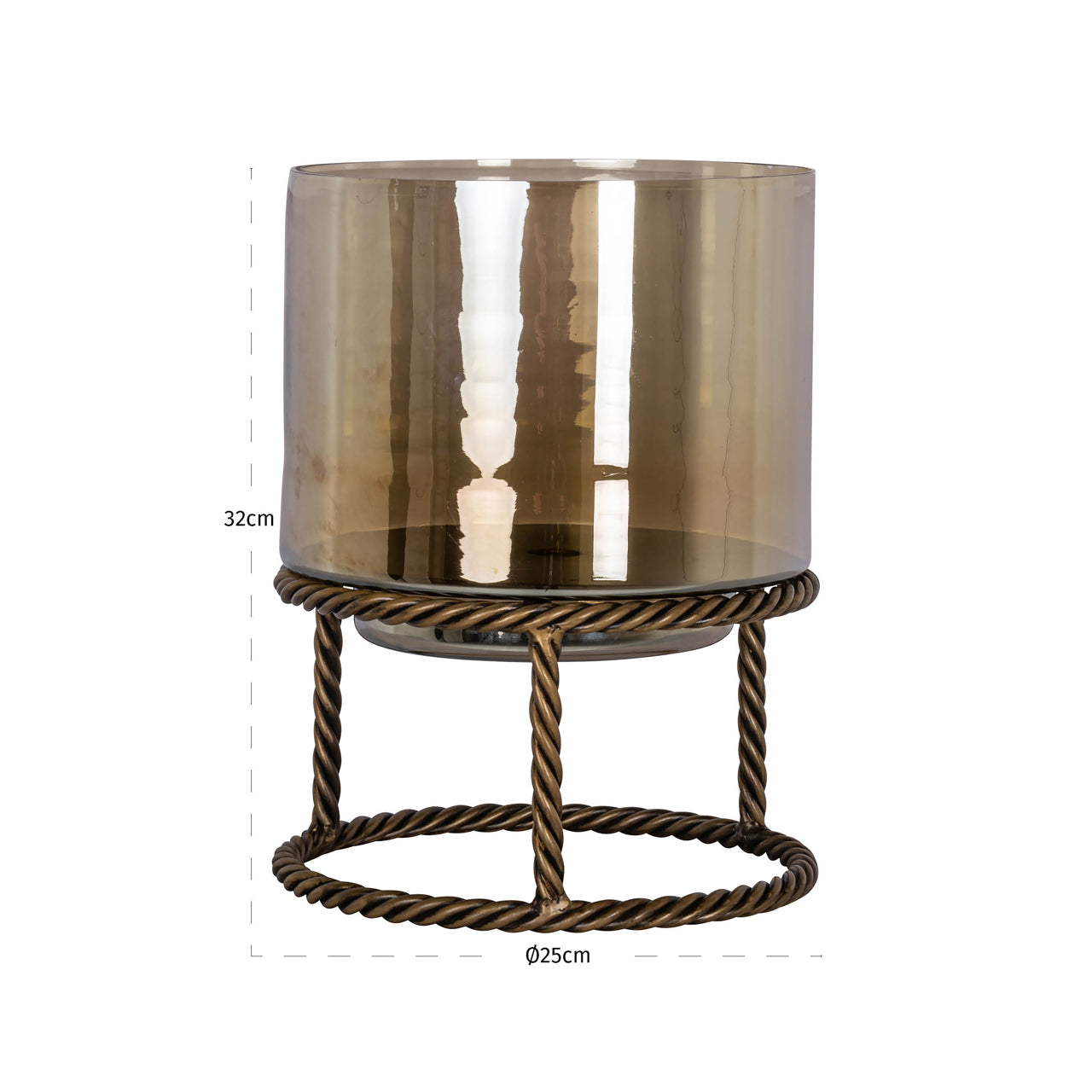 Richmond Interiors Windlicht Ropia brass antique large Windlicht Richmond Interiors