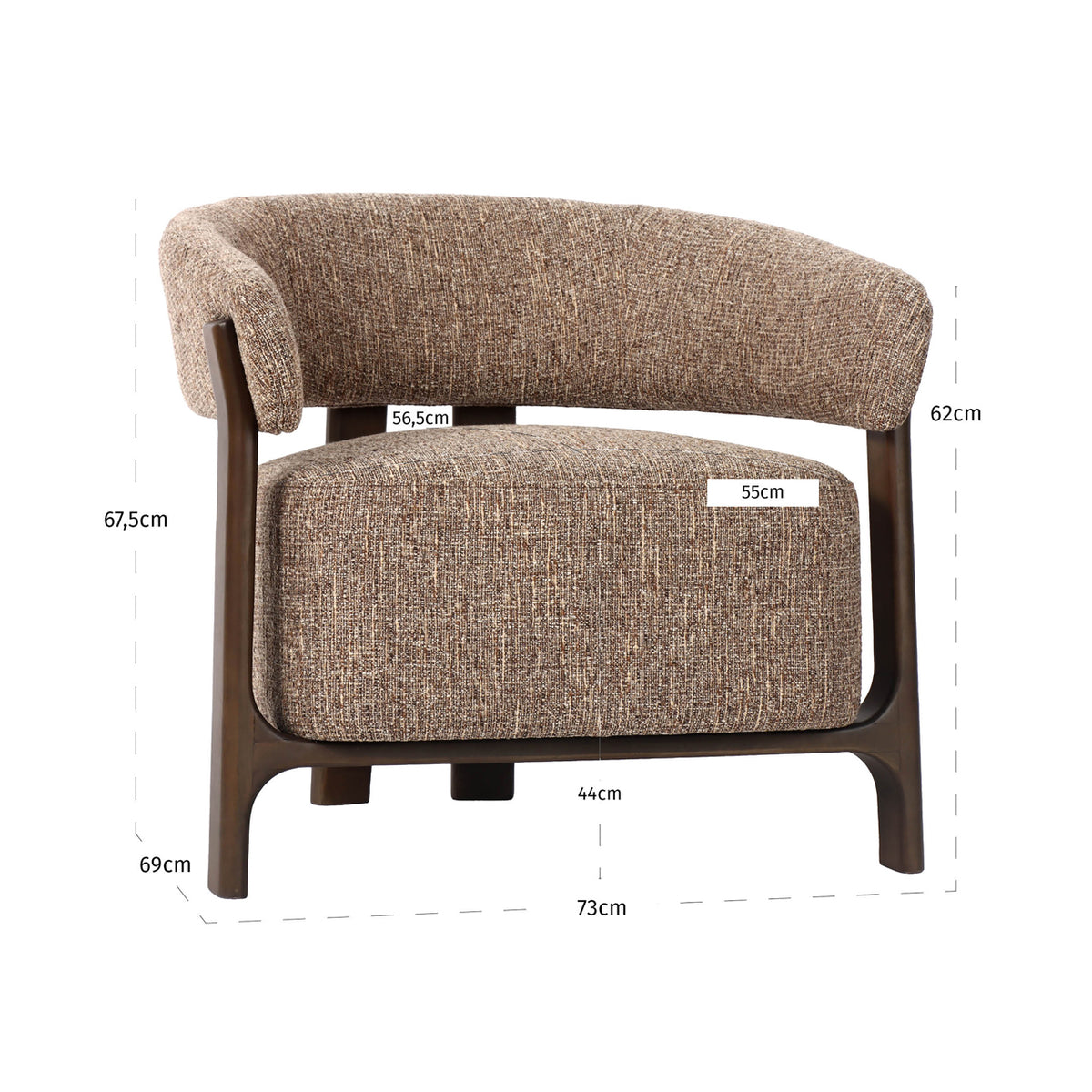 Richmond Interiors Lounge Stuhl Dalara brown tweed Richmond Interiors