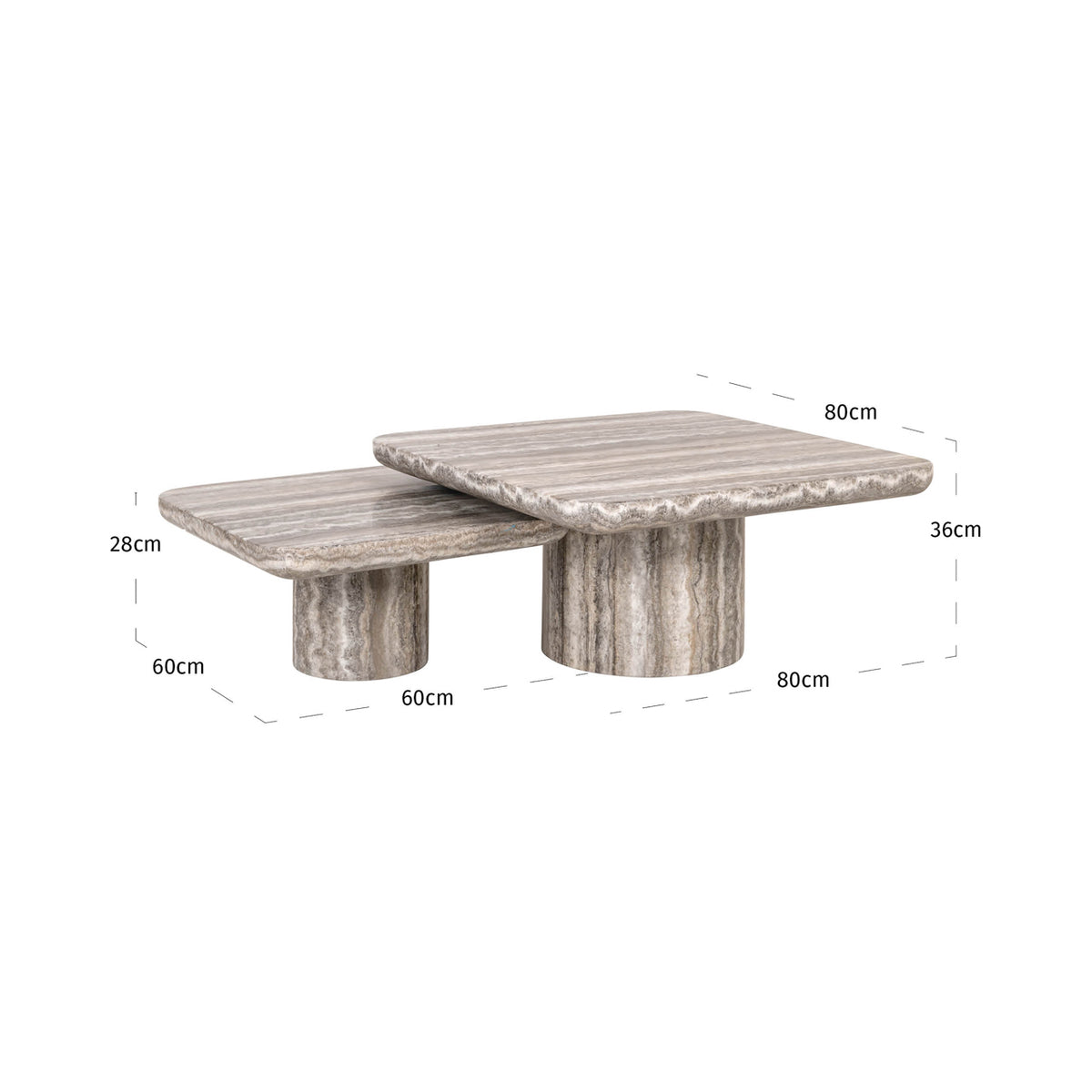 Richmond Interiors Couchtisch Dulce grey (denizly) (Set of 2) Richmond Interiors