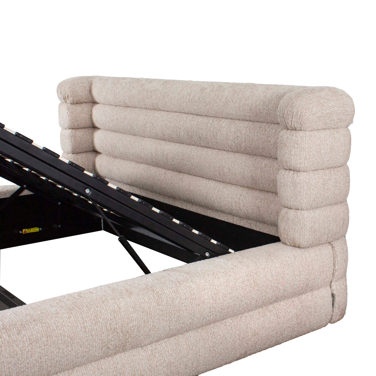 Richmond Interiors Lit Obidis naturel linéaire 180x210 (dimensions du matelas (excl.)) avec rangement