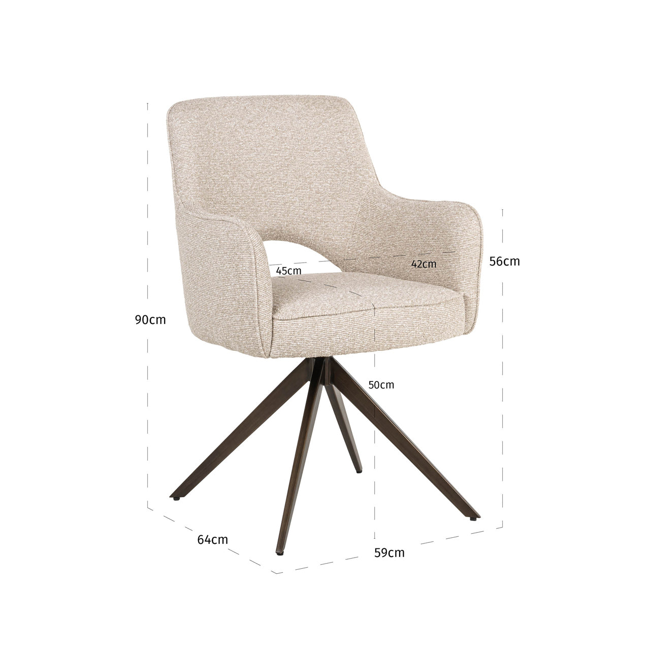 Richmond Interiors Esszimmerstuhl Ginerva biscotti swivel Esszimmerstuhl Richmond Interiors