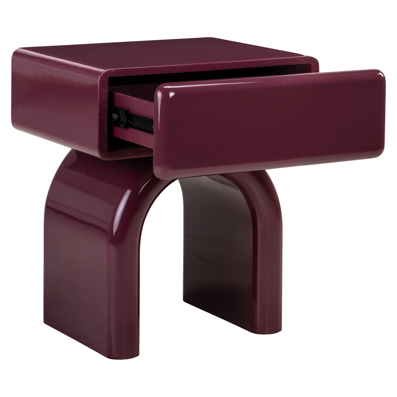 Richmond Interiors Bennet burgundy 1-drawer bedside table