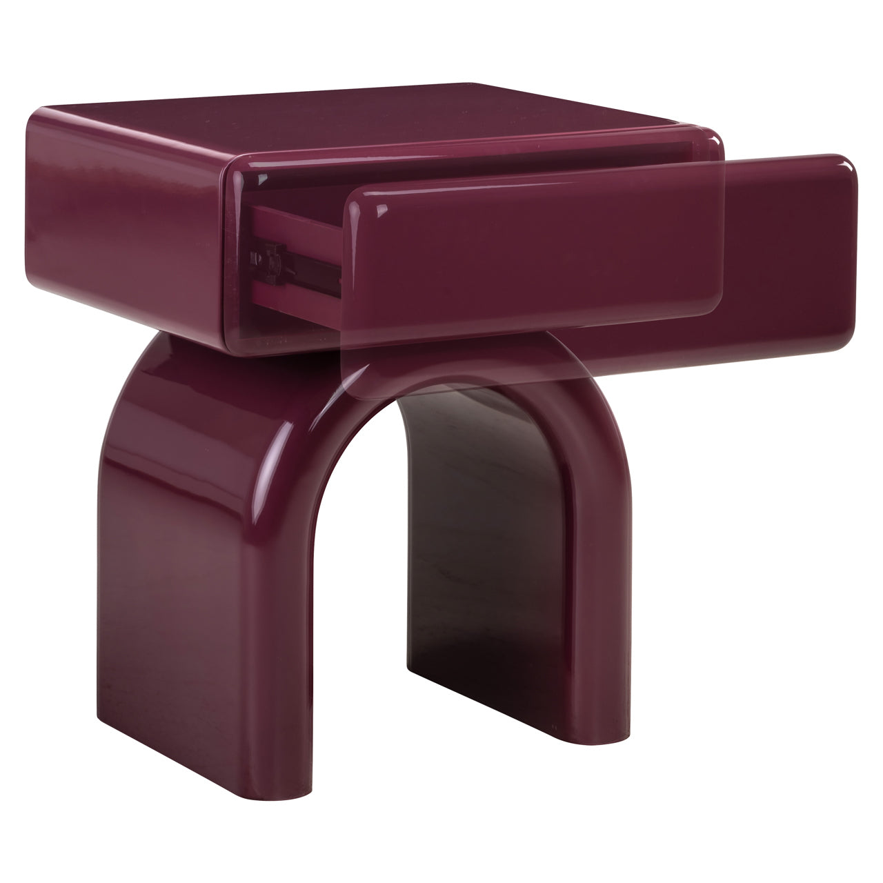 Richmond Interiors Bennet burgundy 1-drawer bedside table