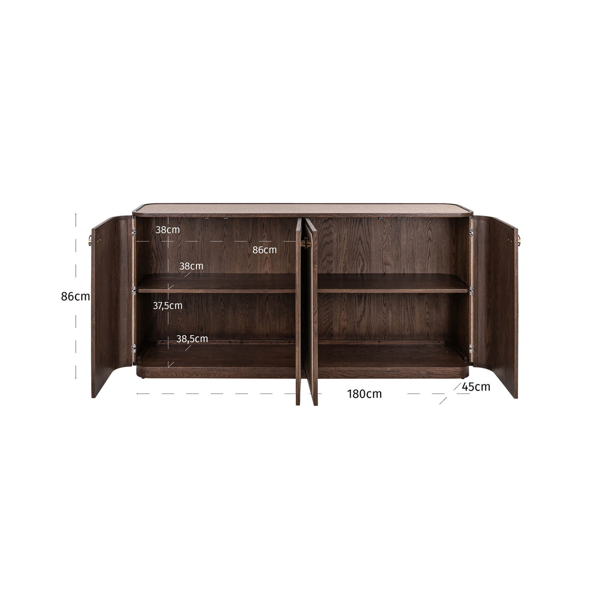Kredens Richmond Interiors Willox beżowy 4-drzwiowy
