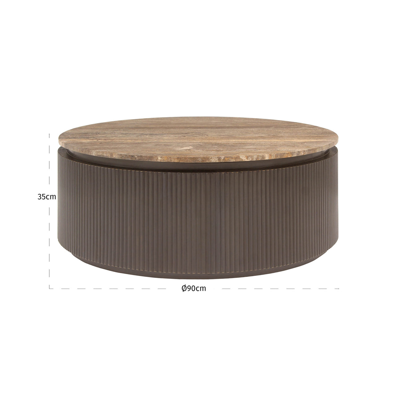 Richmond Interiors Couchtisch Russo ash brown 90Ø Couchtisch Richmond Interiors