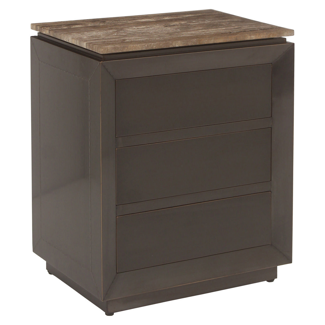 Richmond Interiors bedside table Russo ash brown 3-drawers