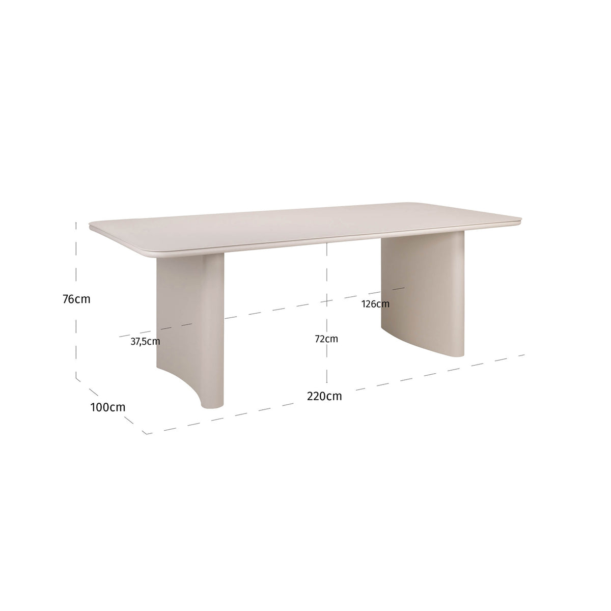 Richmond Interiors Outdoor Esstisch Senza light beige 220 Richmond Interiors
