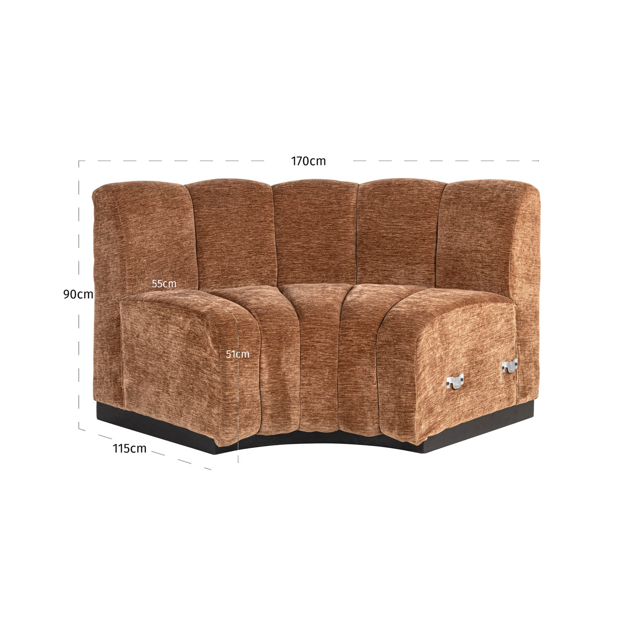 Richmond Interiors Sitzbank Hillpark customized round corner fire retardant