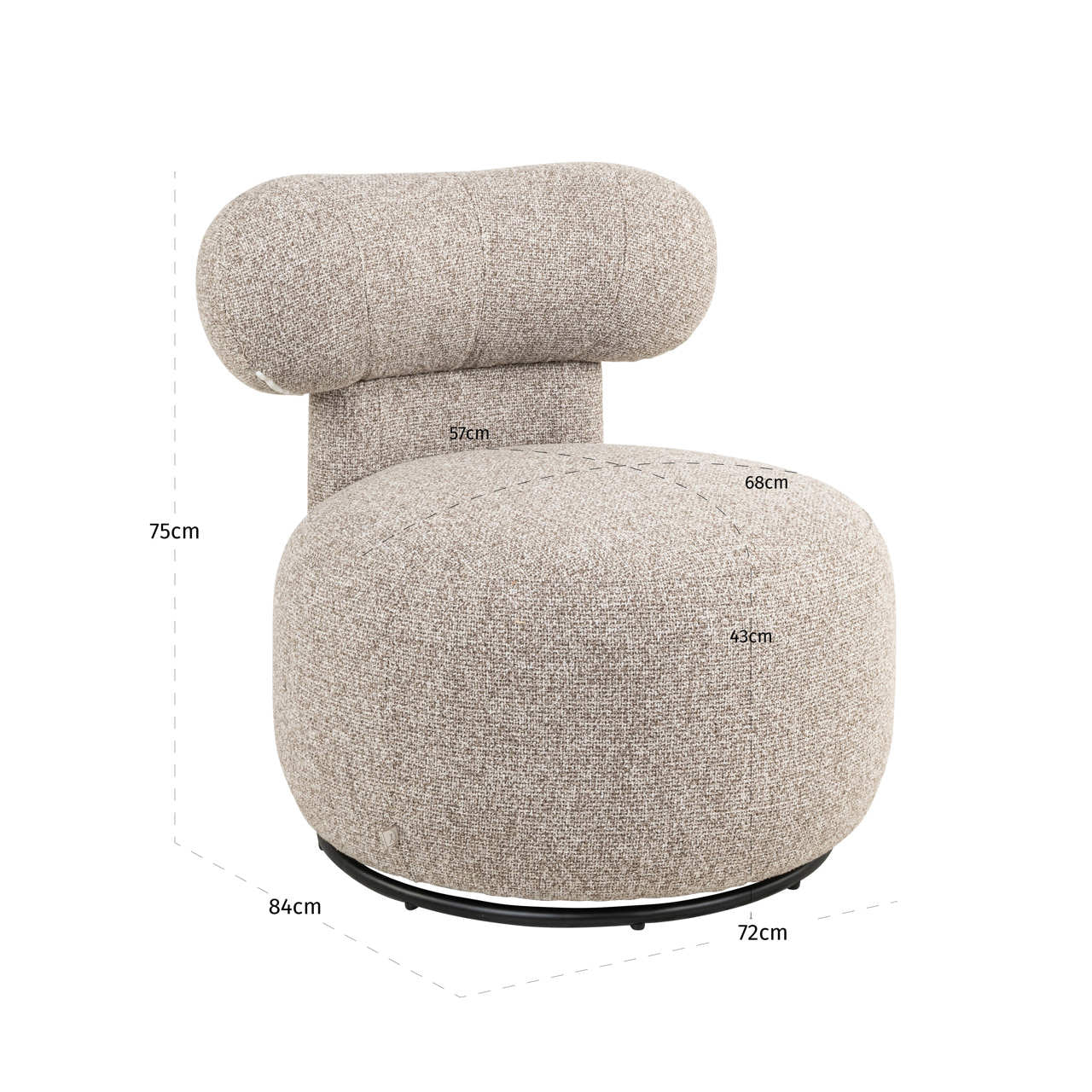 Richmond Interiors Lounge Stuhl Kaya cayenne brown swivel Lounge Stuhl Richmond Interiors
