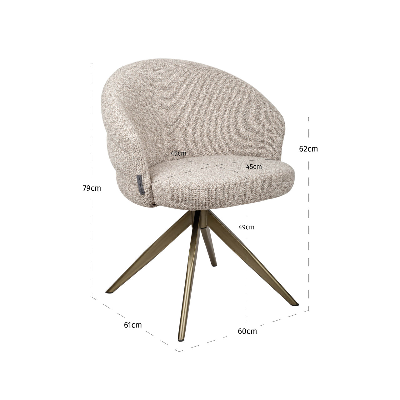 Richmond Interiors Esszimmerstuhl Zendaya cayenne brown swivel fire retardant Esszimmerstuhl Richmond Interiors
