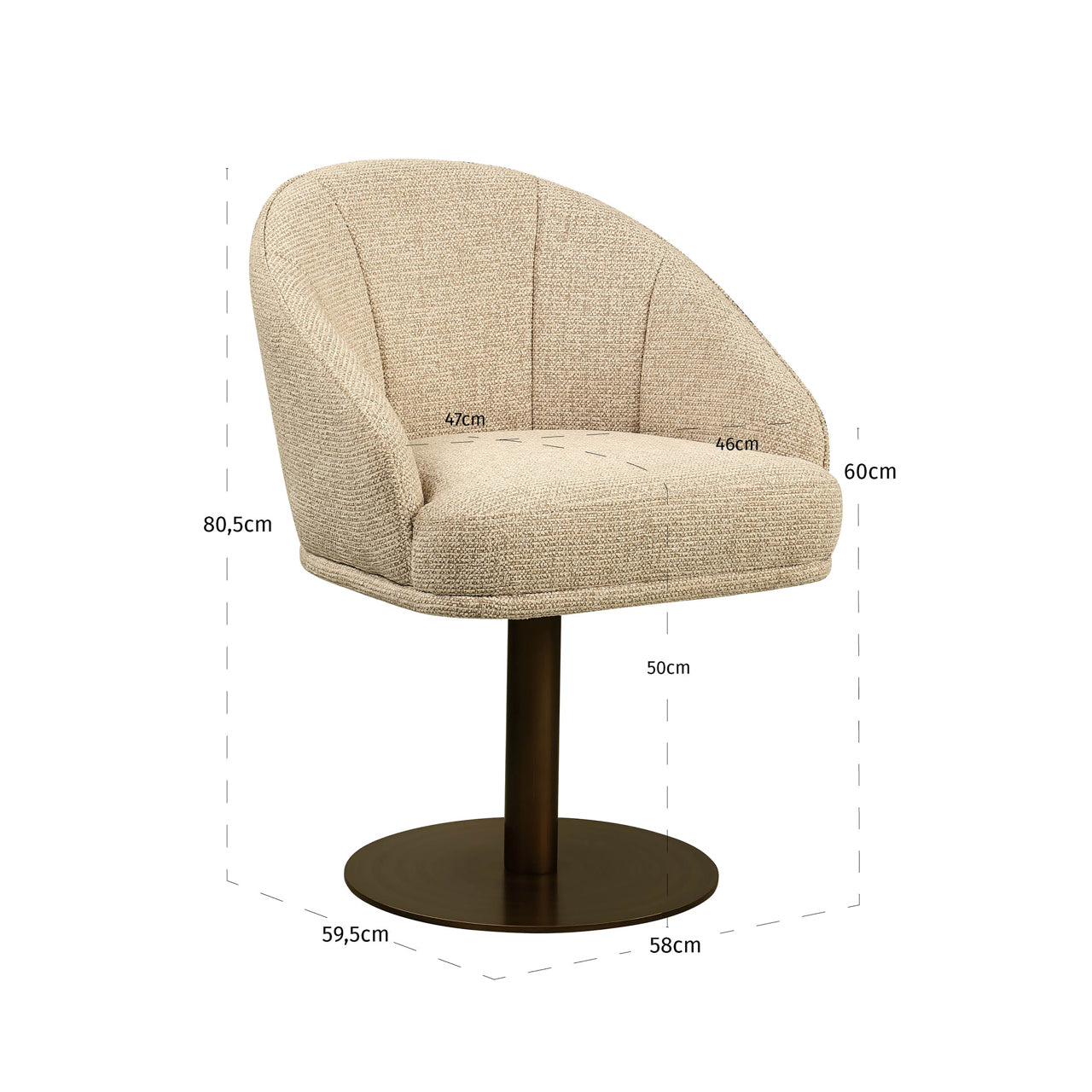 Richmond Interiors Esszimmerstuhl Beverly natural fancy swivel Esszimmerstuhl Richmond Interiors