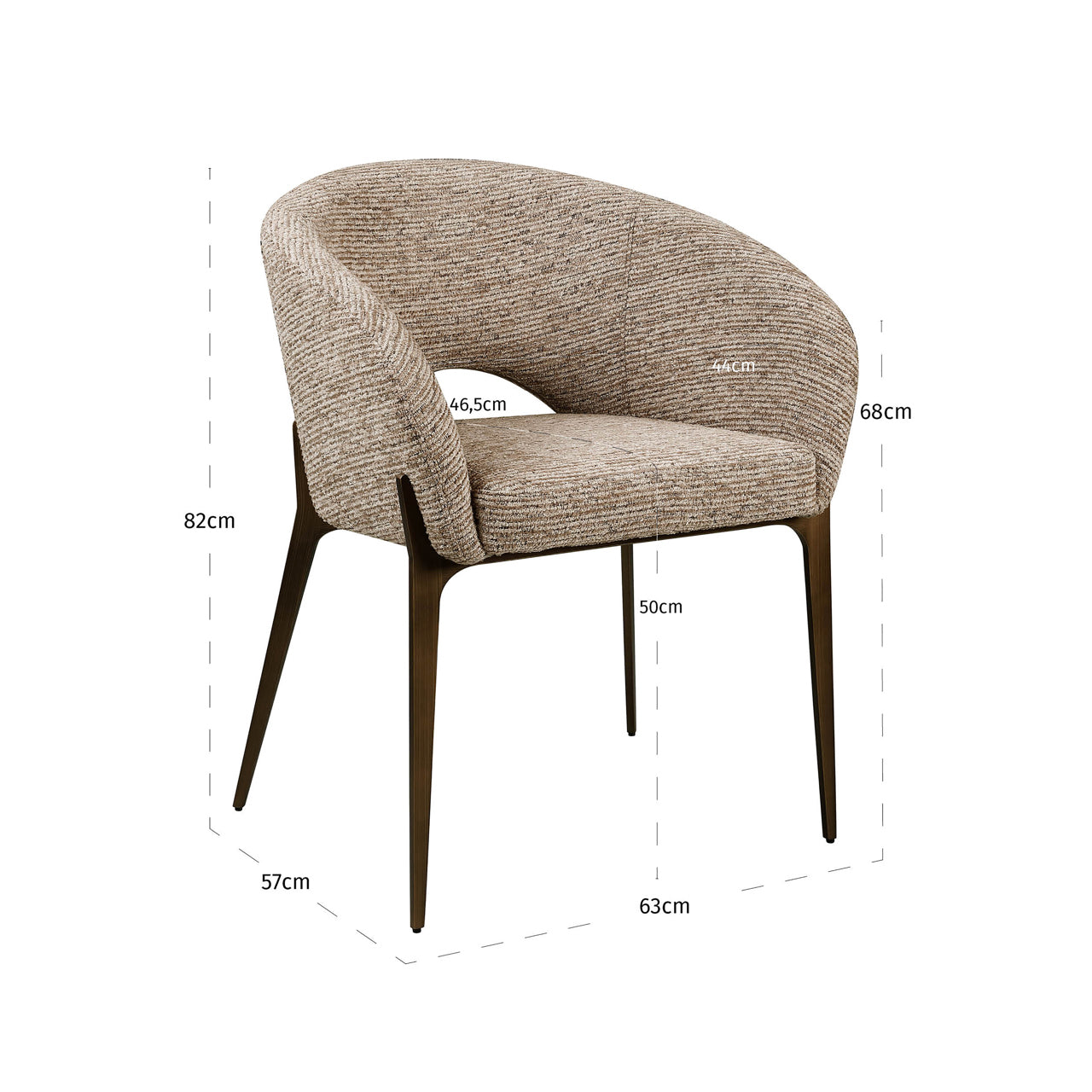 Richmond Interiors Esszimmerstuhl Kenzi mocca linear fire retardant Esszimmerstuhl Richmond Interiors