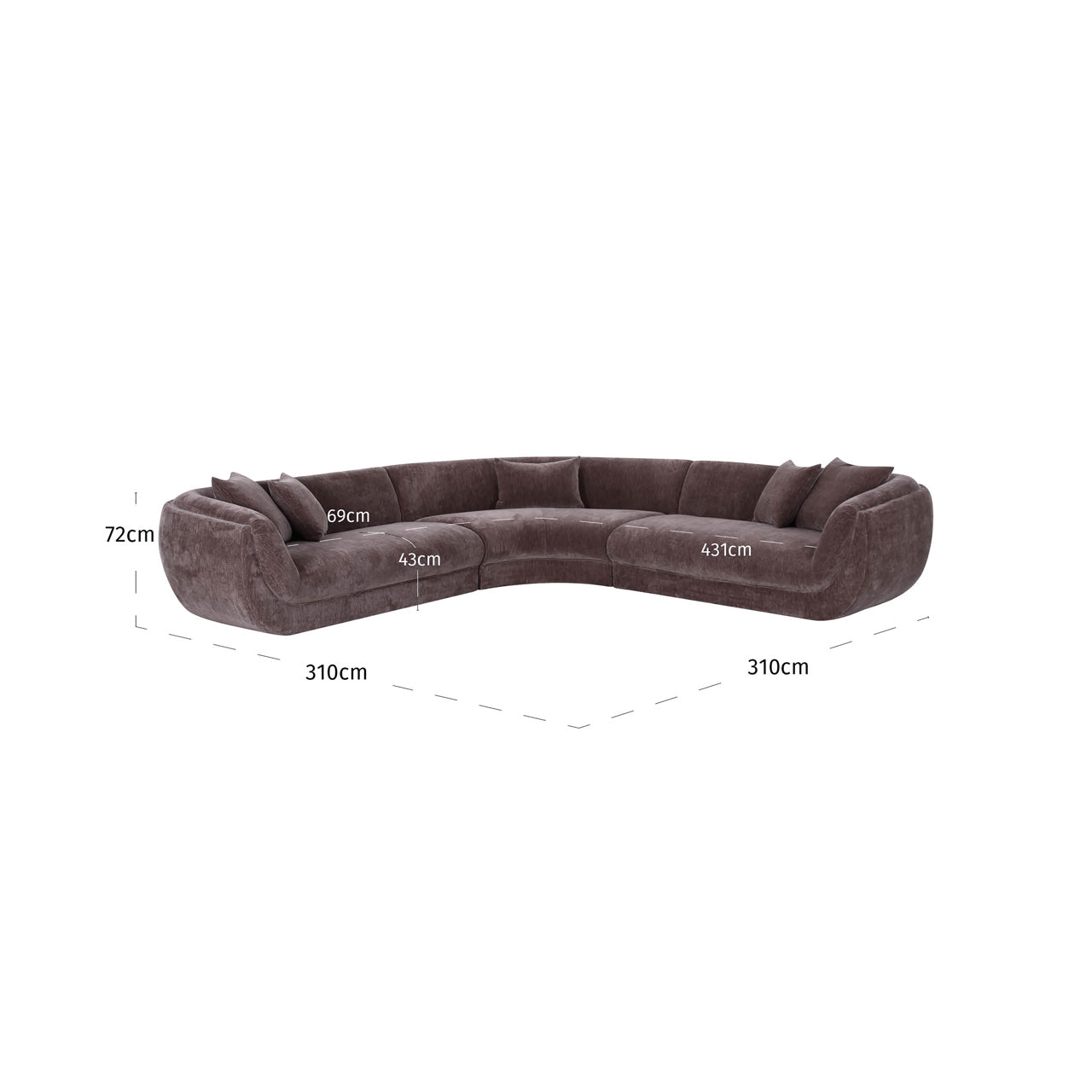 Richmond Interiors Sofa Gianelle Be straight dark brown Sofa Richmond Interiors