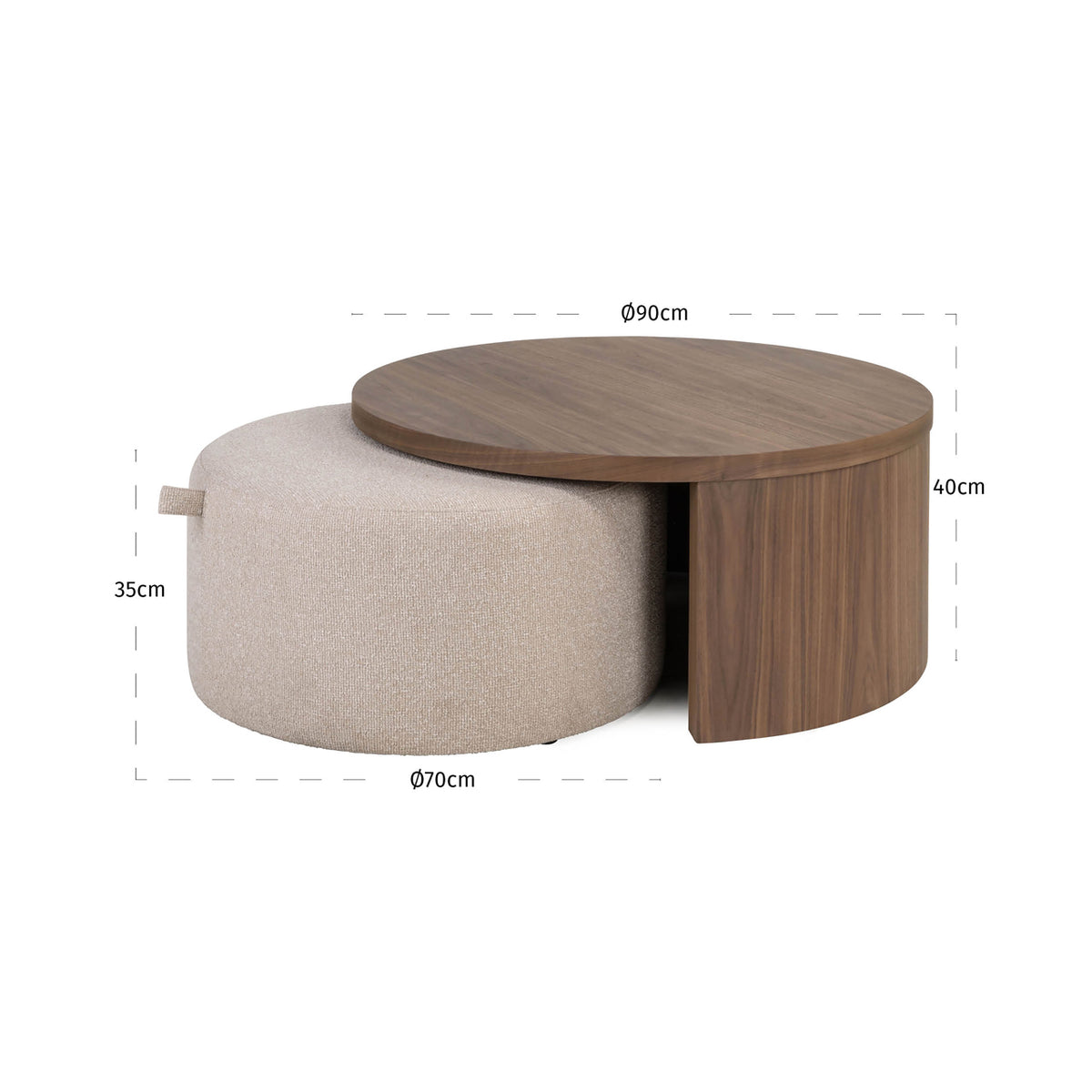 Richmond Interiors Couchtisch Windsor walnut lodge desert fire retardant (Set of 2) Richmond Interiors
