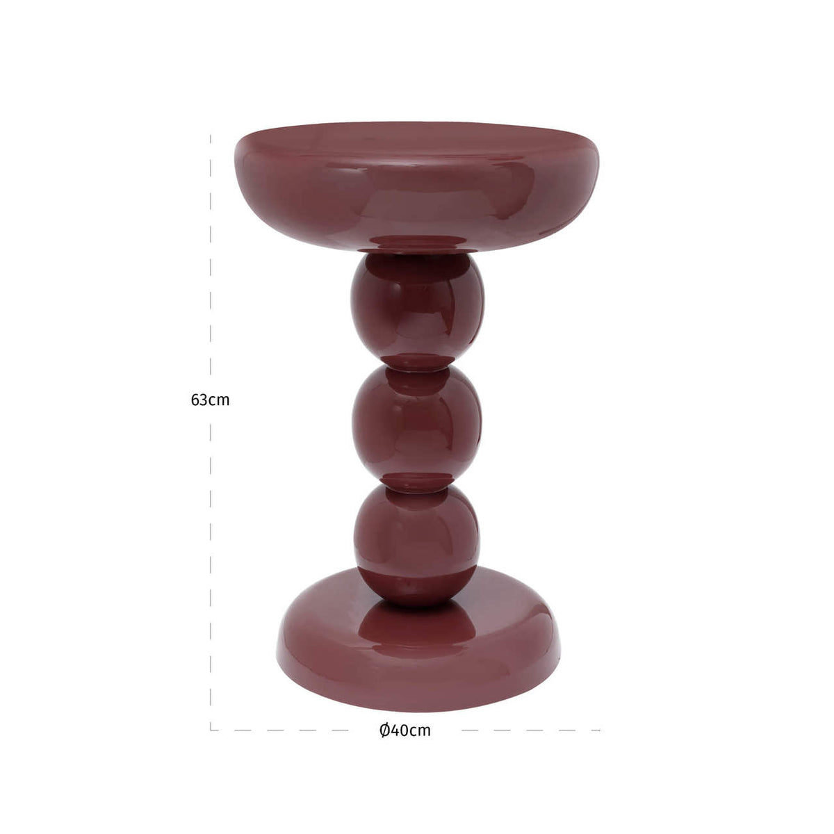 Richmond Interiors Beistelltisch Reid burgundy Richmond Interiors