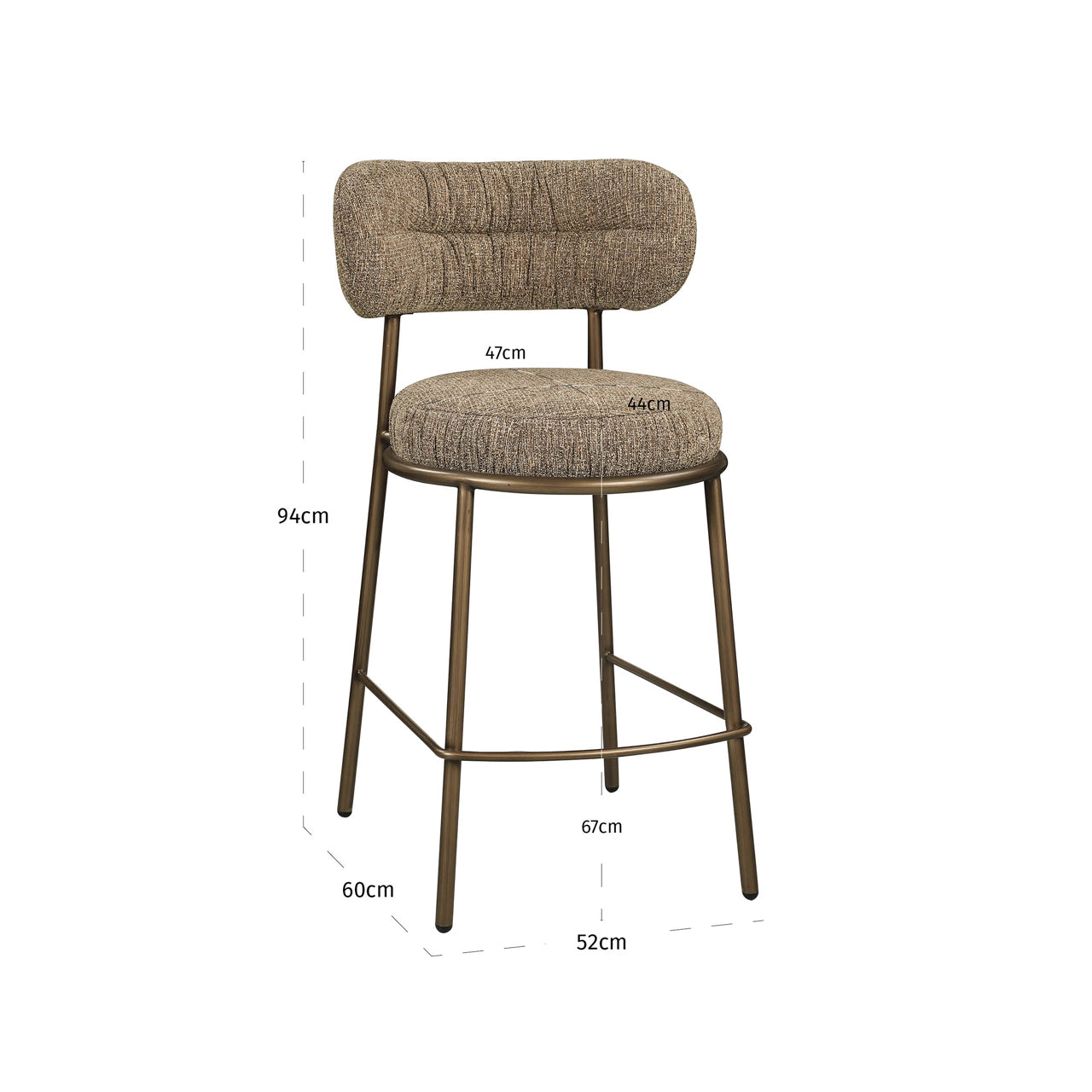 Richmond Interiors Thekenstuhl Encanto brown tweed Thekenstuhl Richmond Interiors