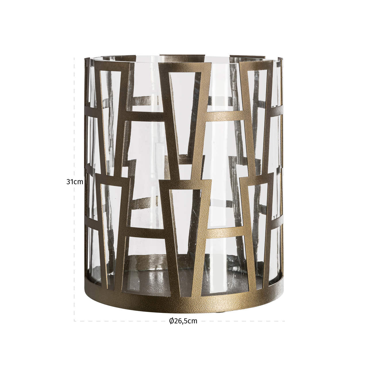 Richmond Interiors Windlicht Shandy brass antique big Windlicht Richmond Interiors