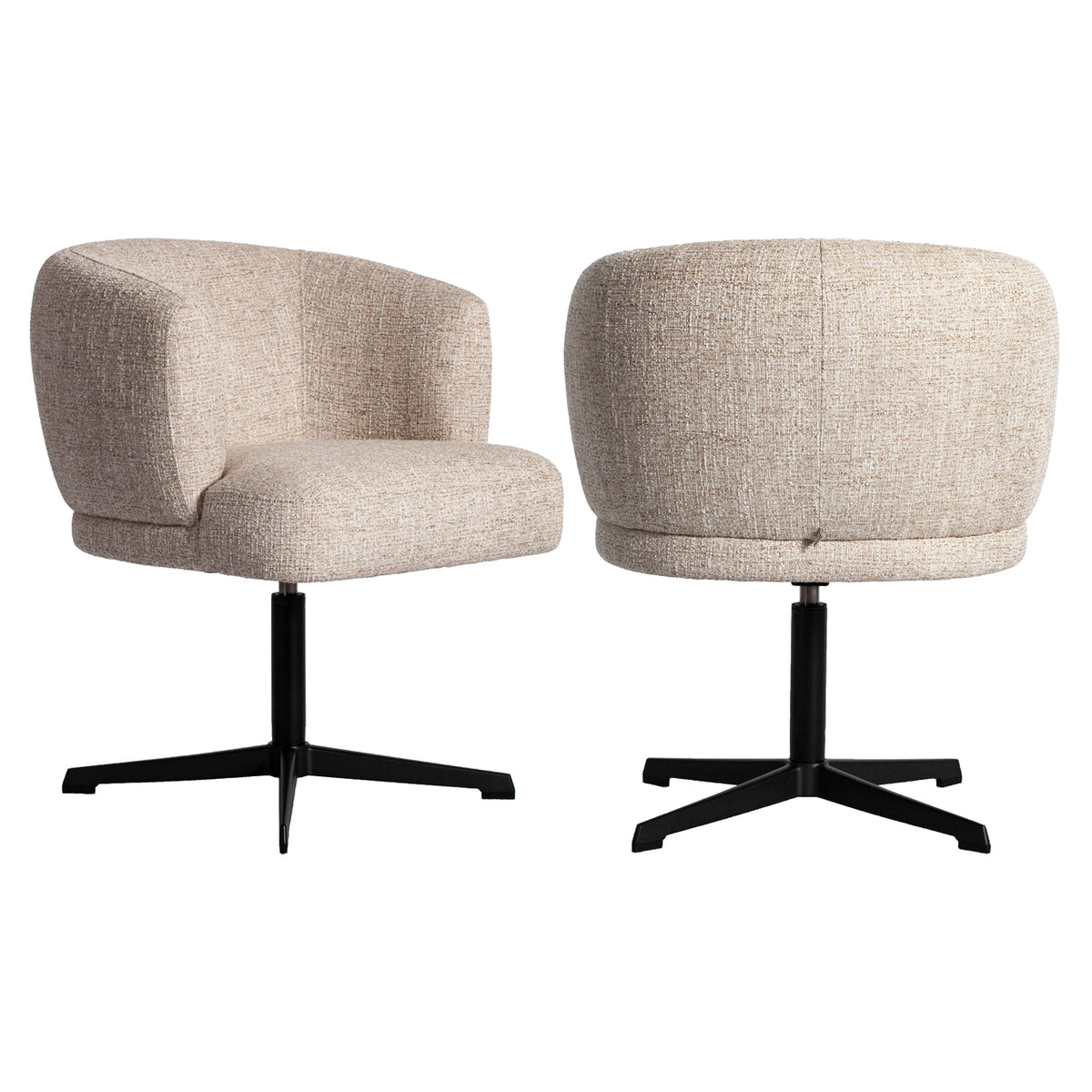 Richmond Interiors Esszimmerstuhl Dinan cream tweed fire retardant - swivel Richmond Interiors