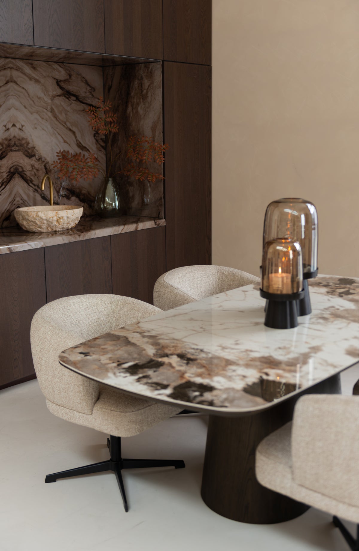 Richmond Interiors Windlicht Meave walnut large Richmond Interiors