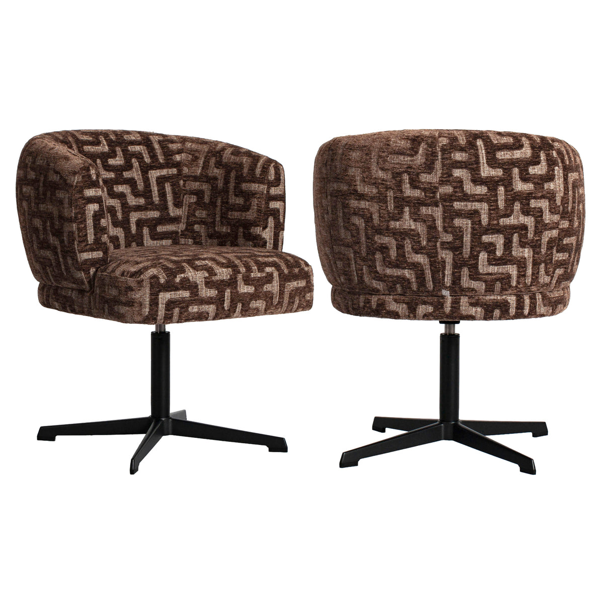 Richmond Interiors Esszimmerstuhl Dinan brown labyrinth fire retardant swivel Richmond Interiors