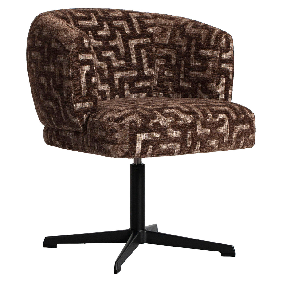 Richmond Interiors Esszimmerstuhl Dinan brown labyrinth fire retardant swivel Richmond Interiors