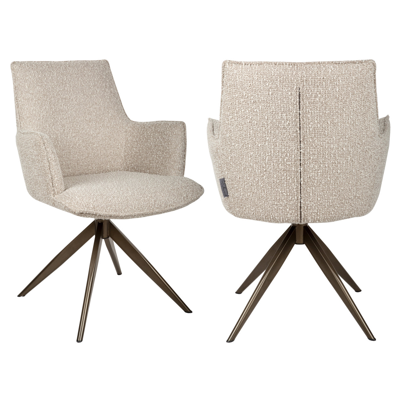 Richmond Interiors Esszimmerstuhl Dakota natural chunky swivel with arm