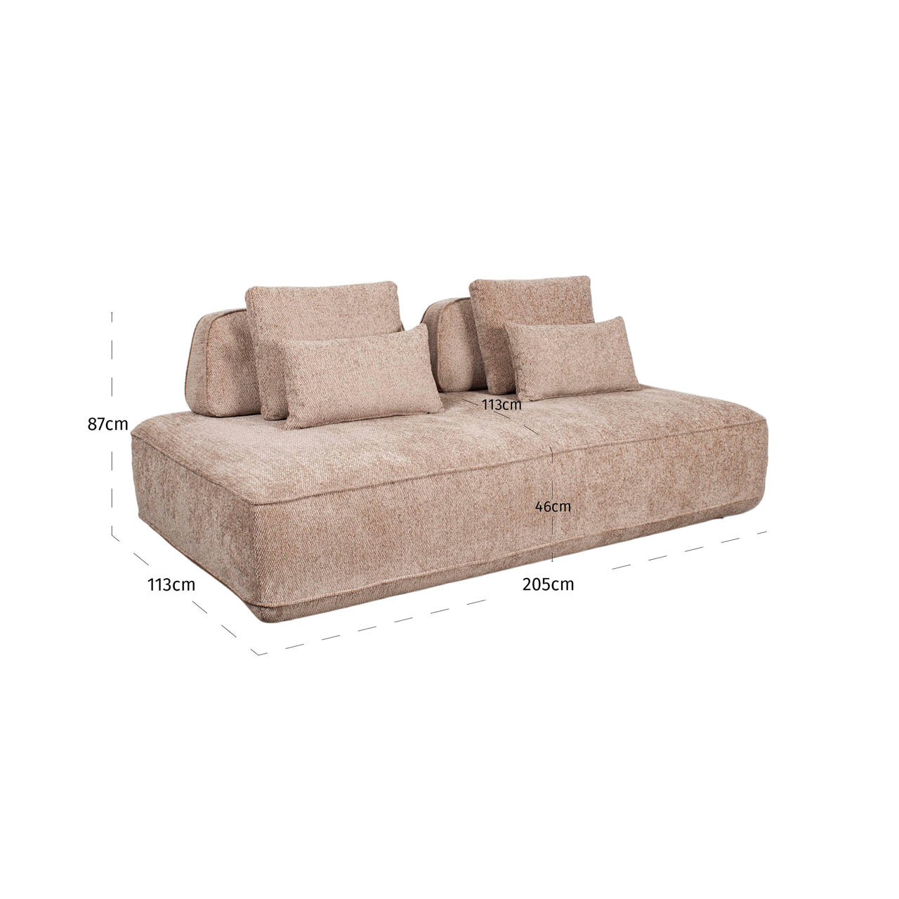 Richmond Interiors Sofa Tudor mocca boldweave 2,5-seater movable backrest Sofa Richmond Interiors