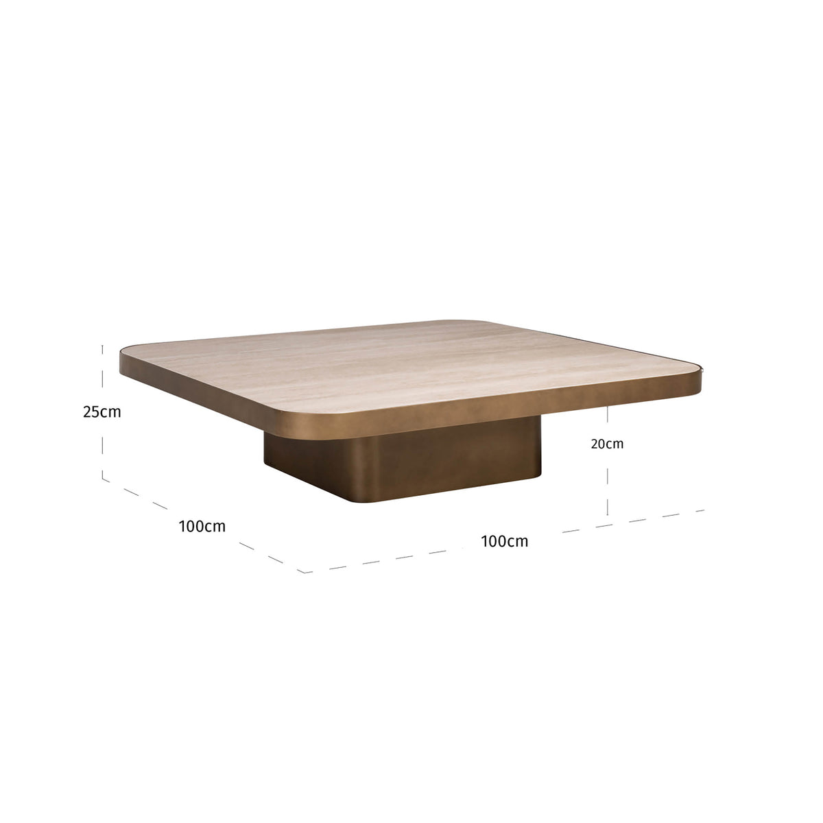 Richmond Interiors Couchtisch Claridge beige 100x100 (cumulus) Richmond Interiors