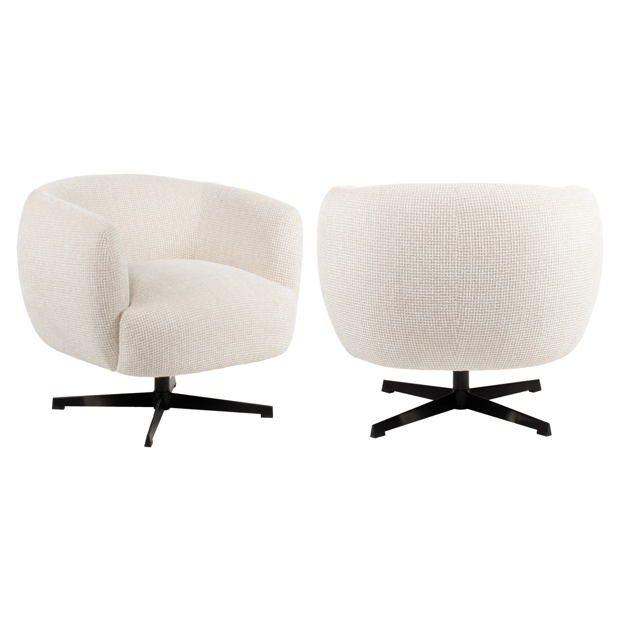 Richmond Interiors Lounge Stuhl Estelle beige blockweave swivel Lounge Stuhl Richmond Interiors