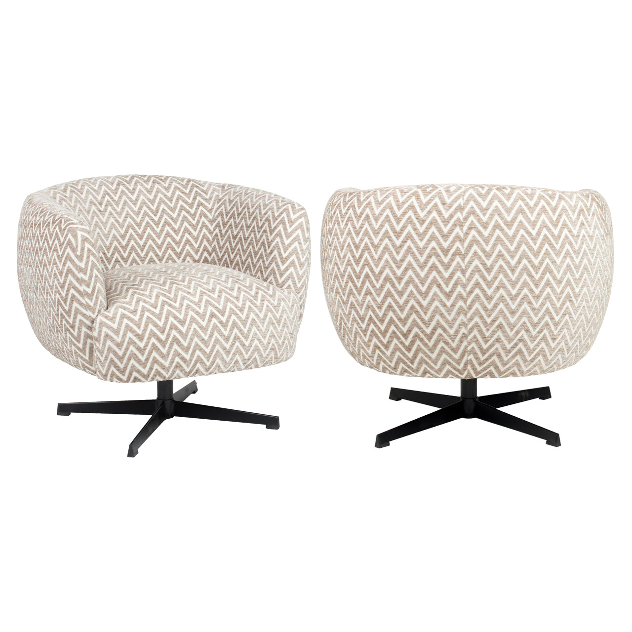 Richmond Interiors Lounge Stuhl Estelle sand chevron swivel Richmond Interiors