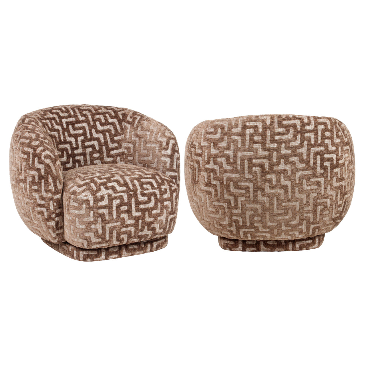 Richmond Interiors Lounge Stuhl Negreslo brown labyrinth swivel Lounge Stuhl Richmond Interiors