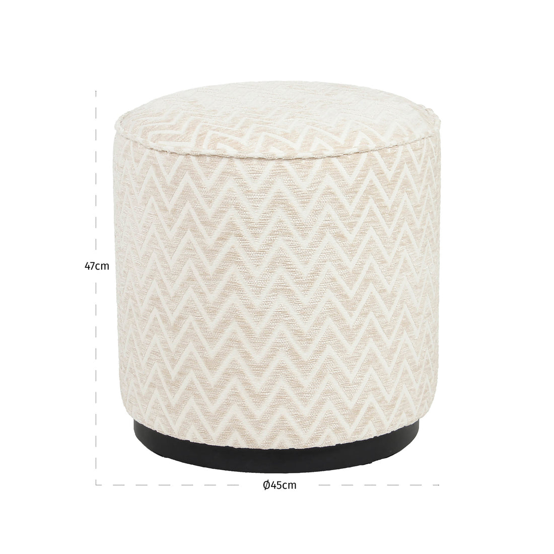 Richmond Interiors Hocker & Fußbank Lexie beige chevron 45Ø Hocker & Fußbank Richmond Interiors