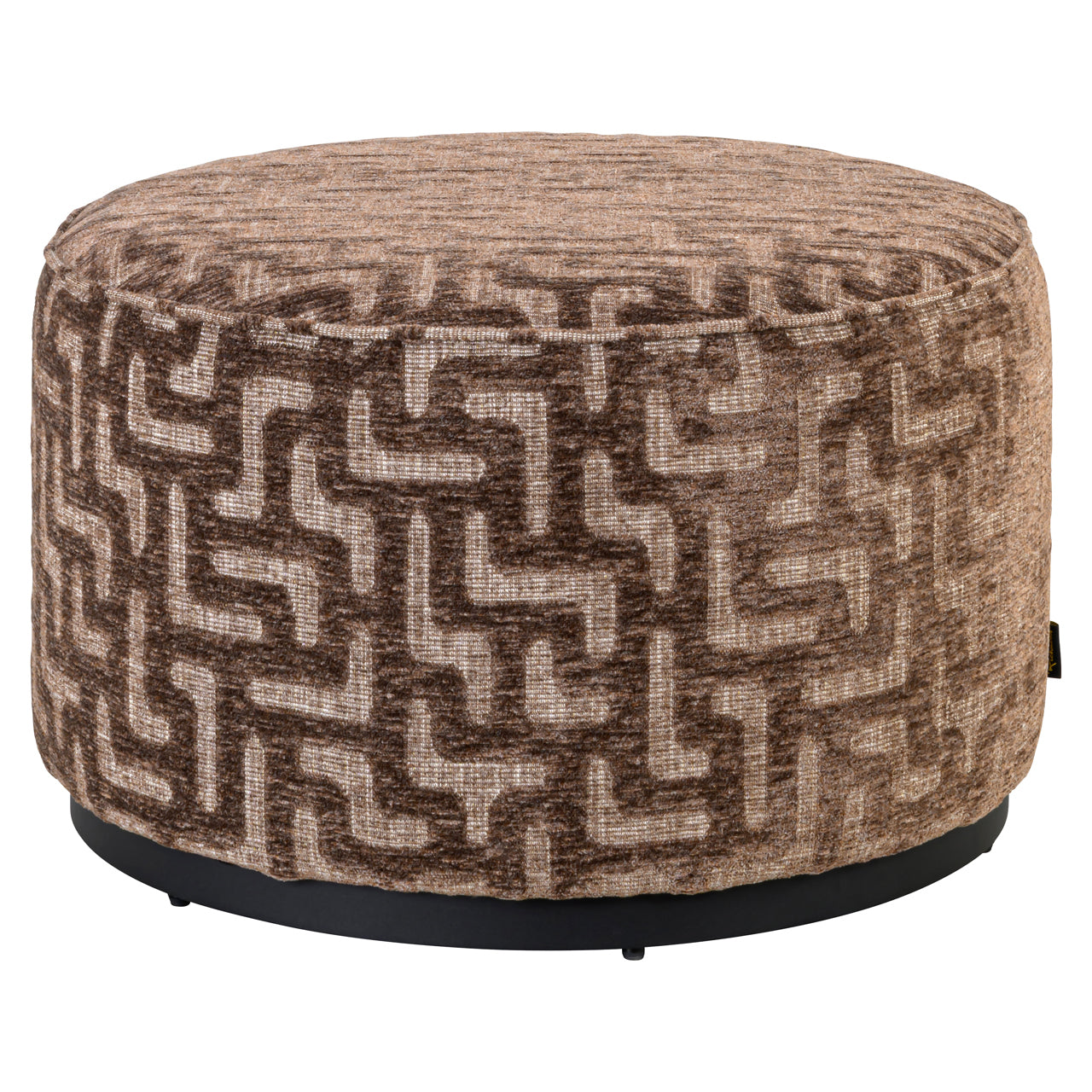 Richmond Interiors Hocker & Fußbank Lexie brown labyrinth 70Ø Richmond Interiors