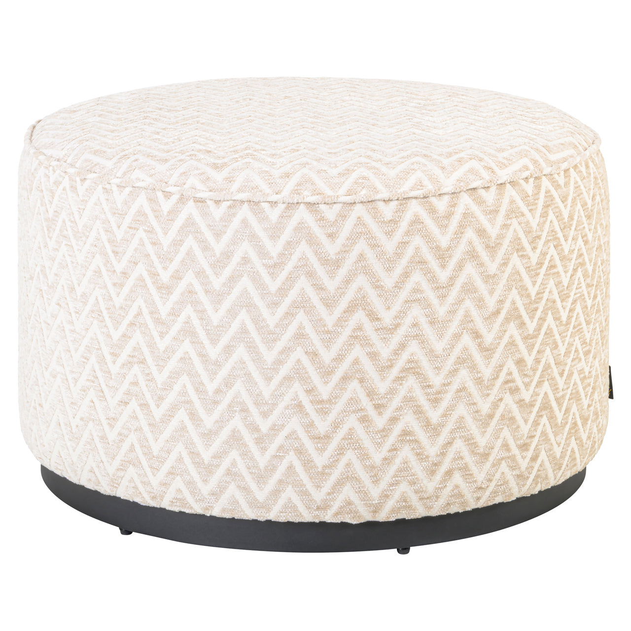 Richmond Interiors Hocker & Fußbank Lexie beige chevron 70Ø Hocker & Fußbank Richmond Interiors