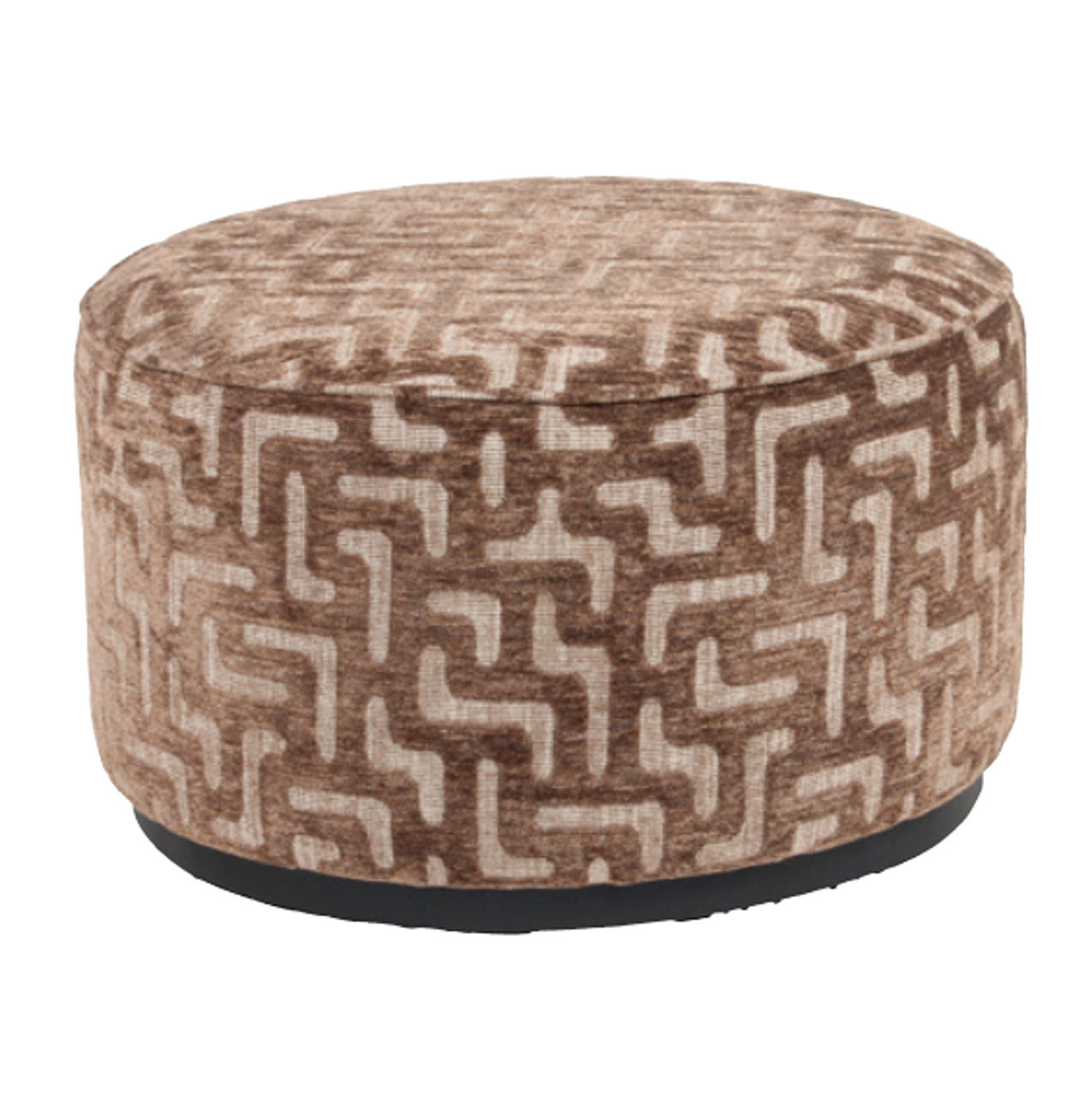 Richmond Interiors Hocker & Fußbank Lexie brown labyrinth 70Ø Hocker & Fußbank Richmond Interiors
