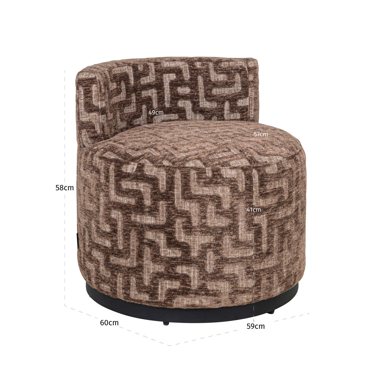 Richmond Interiors Lounge Stuhl Franny brown labyrinth Lounge Stuhl Richmond Interiors