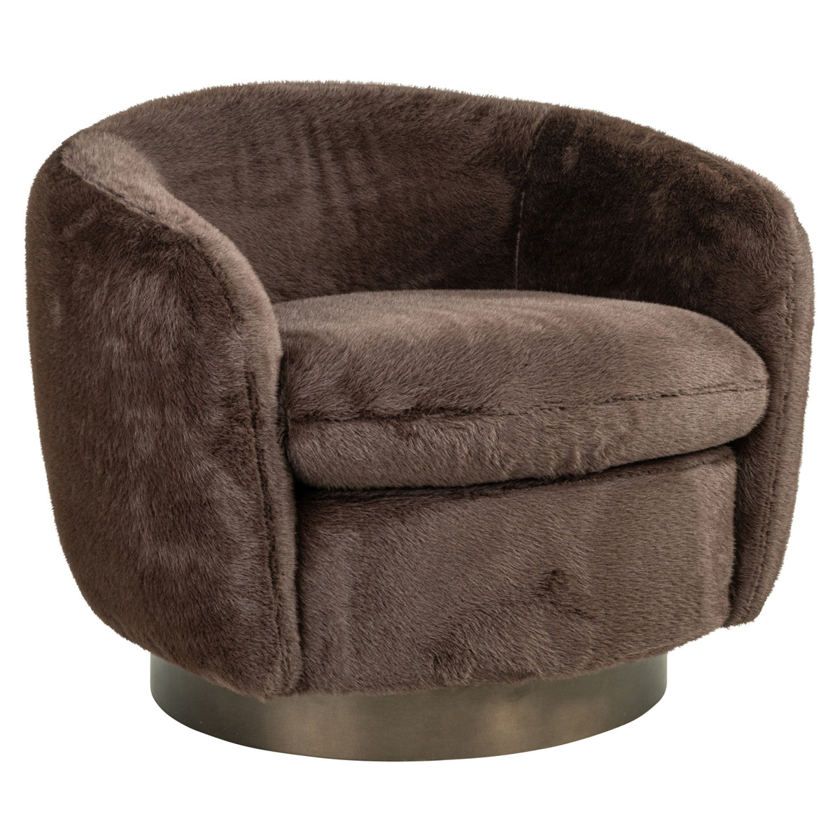 Richmond Interiors Lounge Stuhl Colmar chocolat fluffy swivel Richmond Interiors