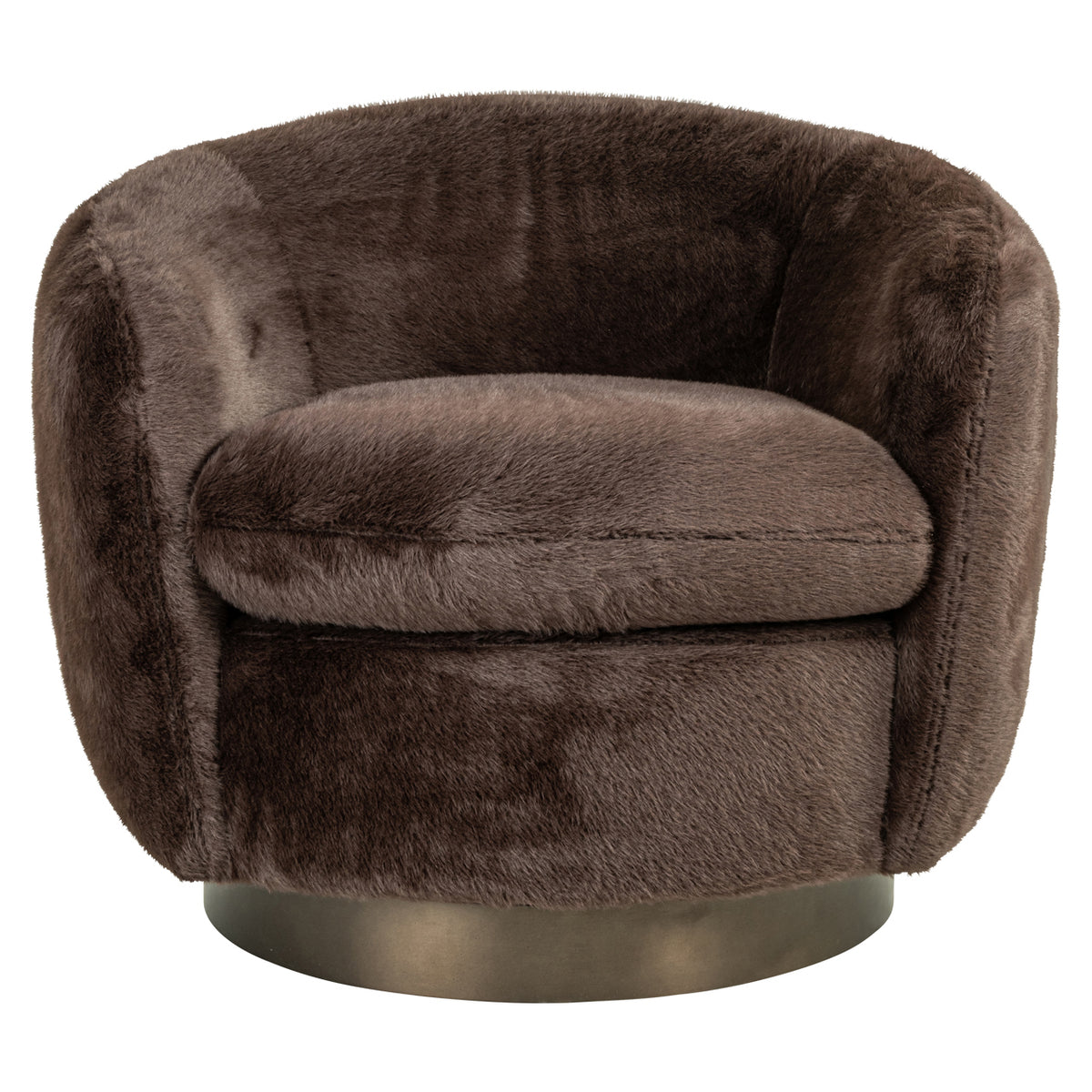Richmond Interiors Lounge Stuhl Colmar chocolat fluffy swivel Richmond Interiors