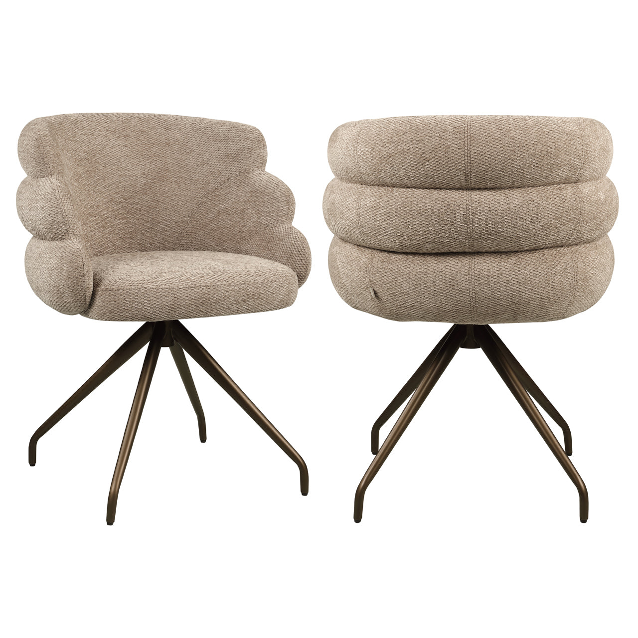 Richmond Interiors Esszimmerstuhl Kayla mocca boldweave swivel Esszimmerstuhl Richmond Interiors