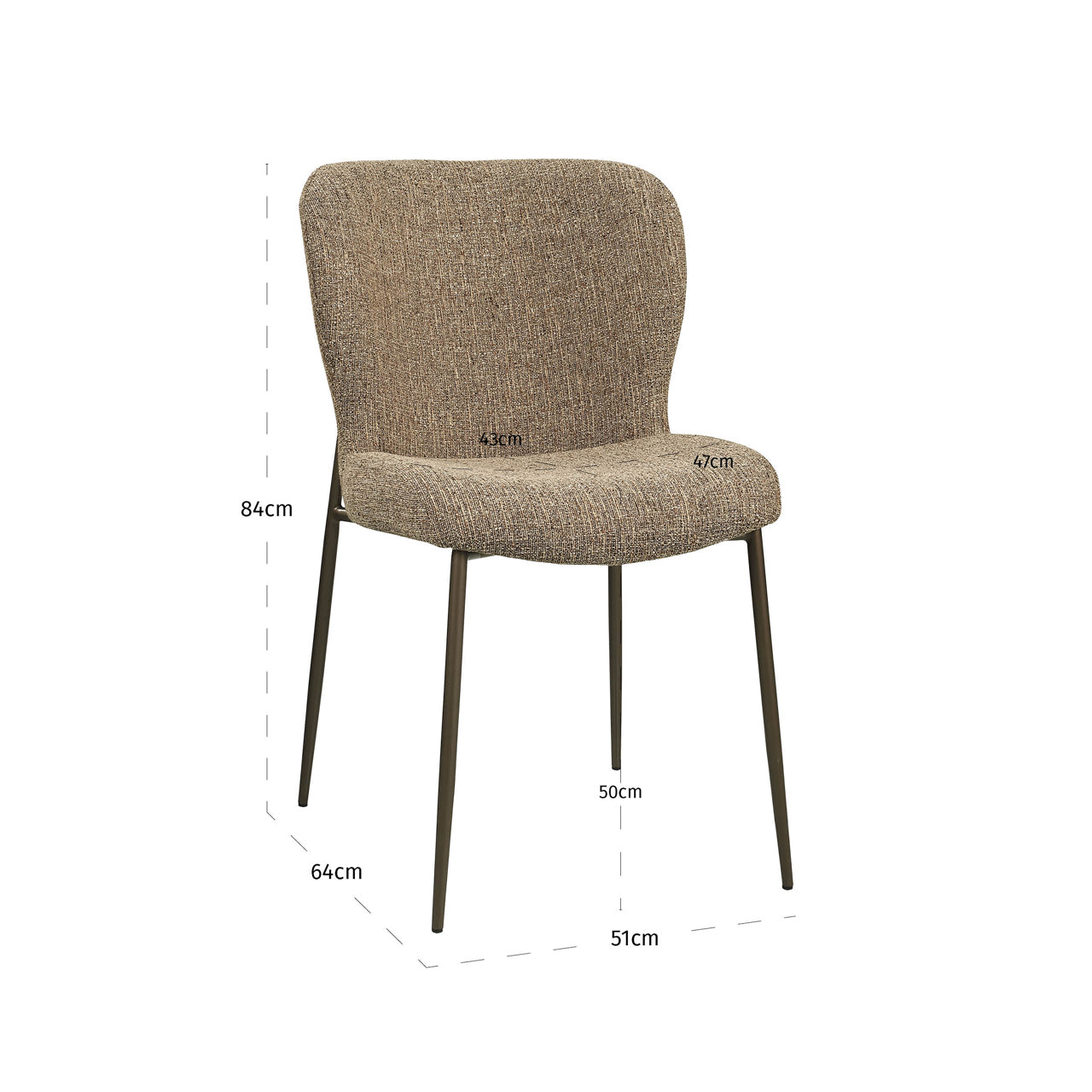 Richmond Interiors Esszimmerstuhl Odarby brown tweed fire retardant (Set of 2) Esszimmerstuhl Richmond Interiors