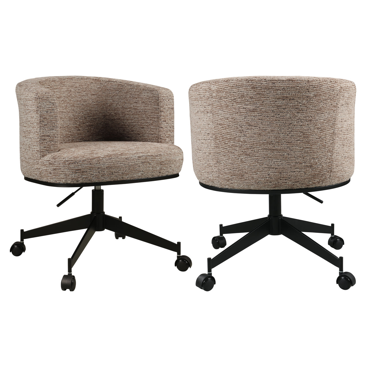 Richmond Interiors Esszimmerstuhl Rochenne mocca linear swivel on wheels Esszimmerstuhl Richmond Interiors