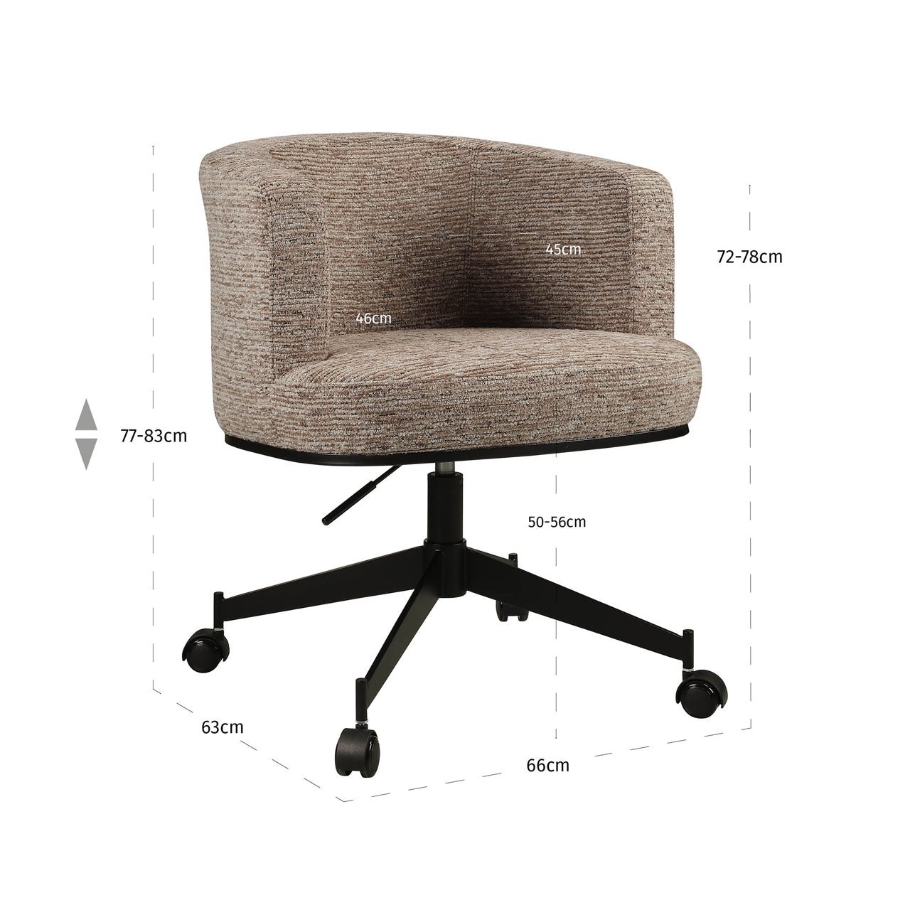 Richmond Interiors Esszimmerstuhl Rochenne mocca linear swivel on wheels Esszimmerstuhl Richmond Interiors