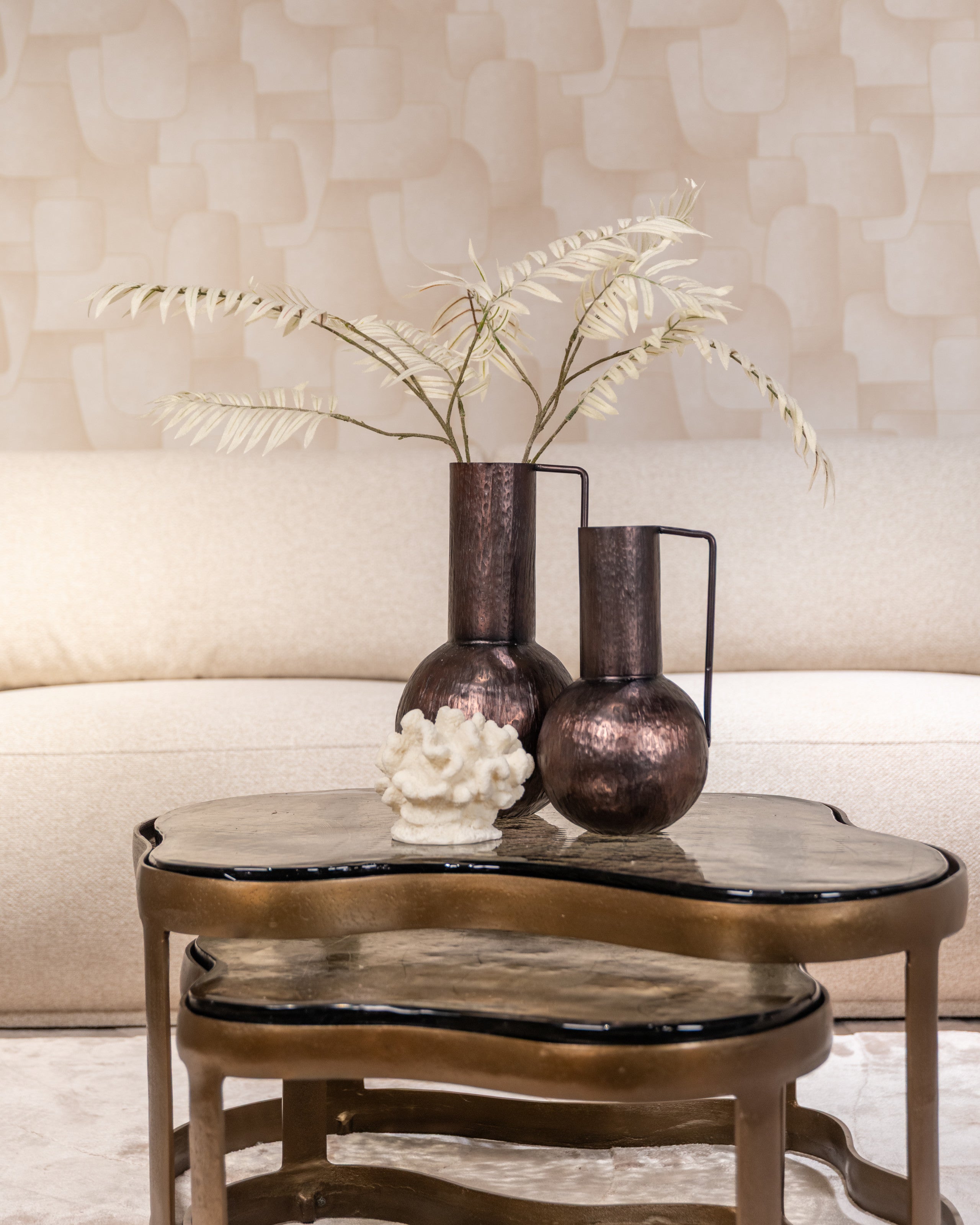 Richmond Interiors Couchtisch Fairfield brass antique (Set of 2) Couchtisch Richmond Interiors