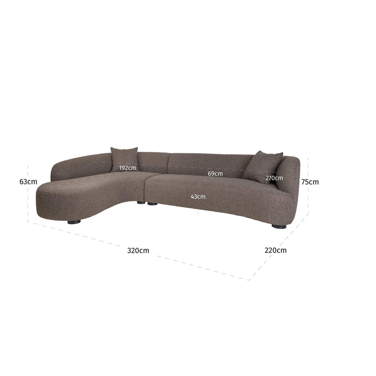 Richmond Interiors Sofa Pandora brown chunky lounge left Richmond Interiors