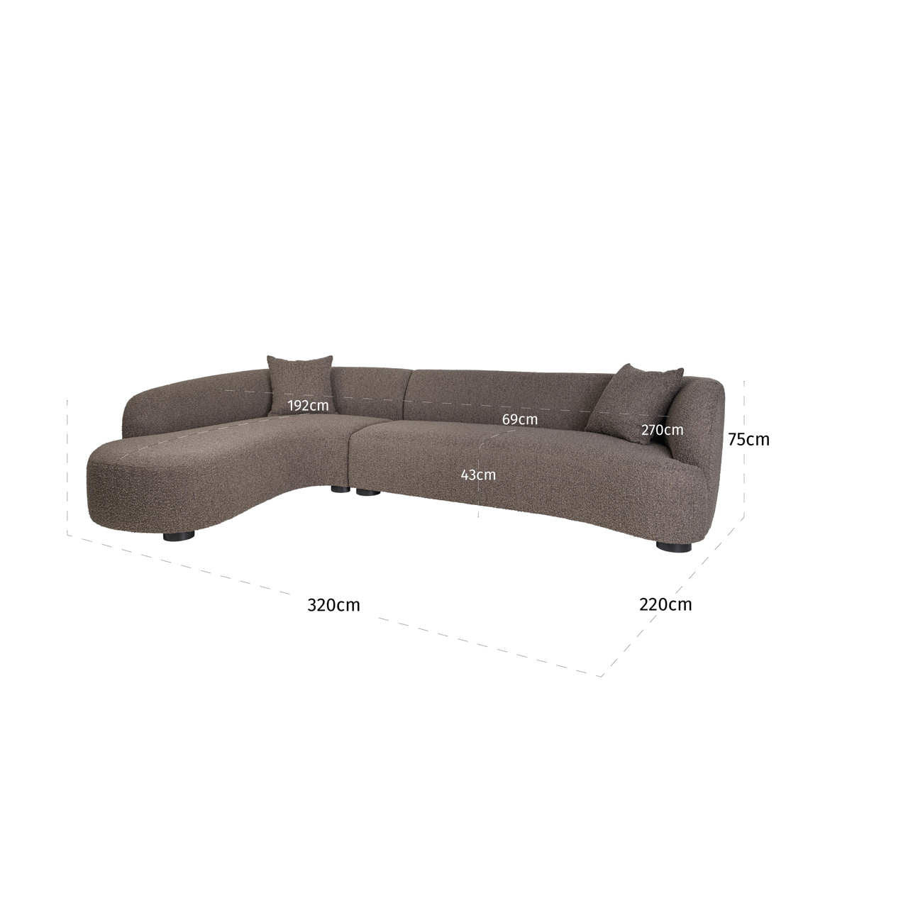 Richmond Interiors Sofa Pandora brown chunky lounge left Sofa Richmond Interiors