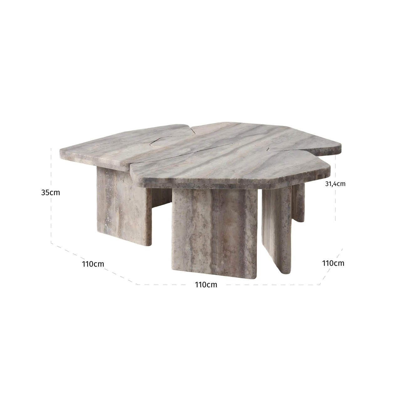 Richmond Interiors Couchtisch Westin grey (Set of 3)