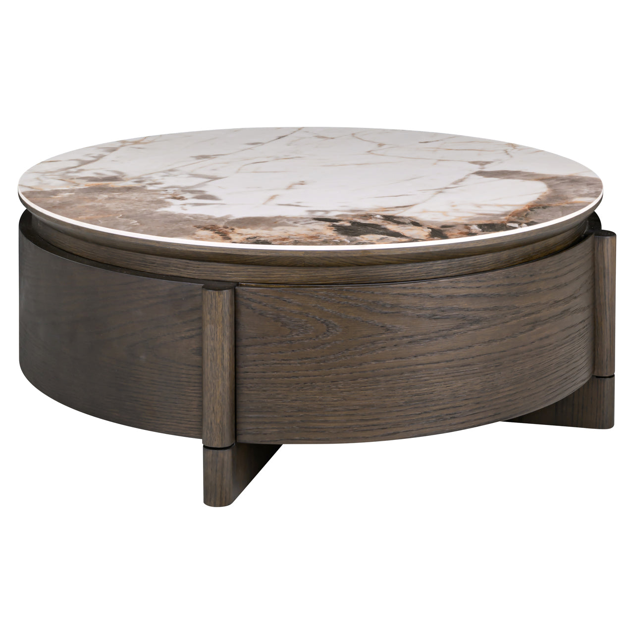 Richmond Interiors Couchtisch Langford brown 90Ø 1-drawer