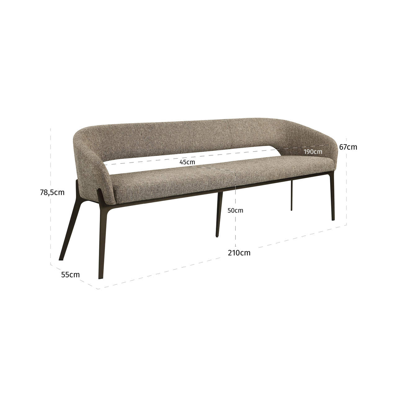 Richmond Interiors Sitzbank Kenzi brown tweed Sitzbank Richmond Interiors