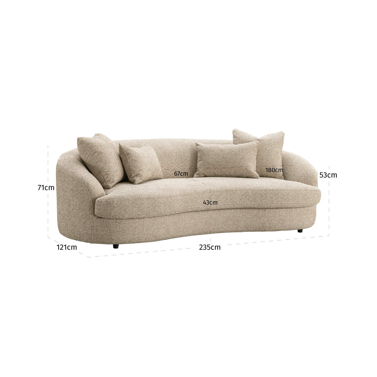 Richmond Interiors Sofa Morena cream blockweave Sofa Richmond Interiors